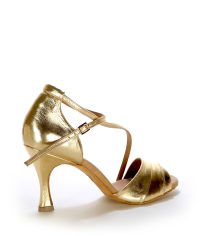 Zapato de fiesta dorado elegante en piel