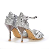 Zapato novia plata brillante